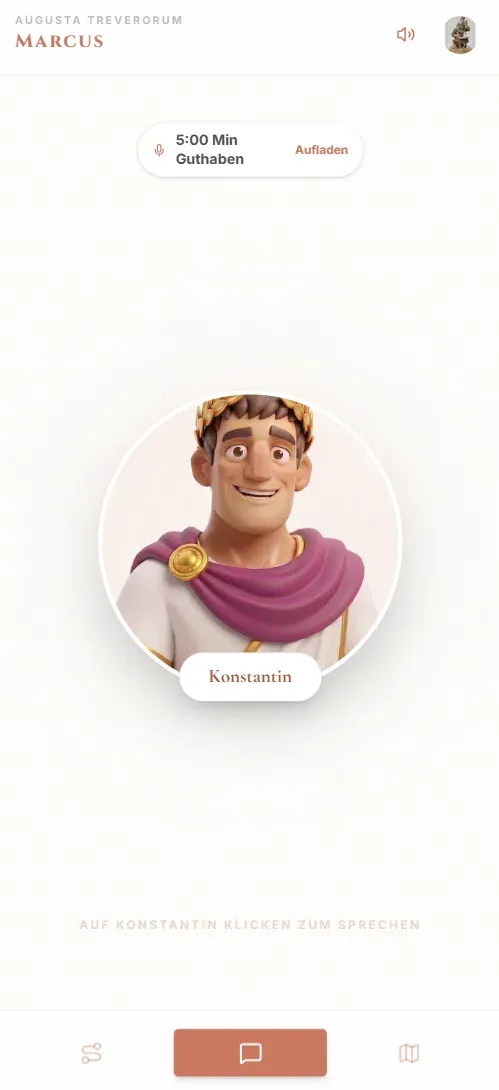 Zeitlegende-App: Gespräch mit Konstantin als digitalem Reiseführer
